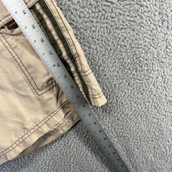 VIntage Carbon Shorts Men's 38 Beige Cargo Tech Lightweight Baggy Pockets Y2K - Picture 6 of 13